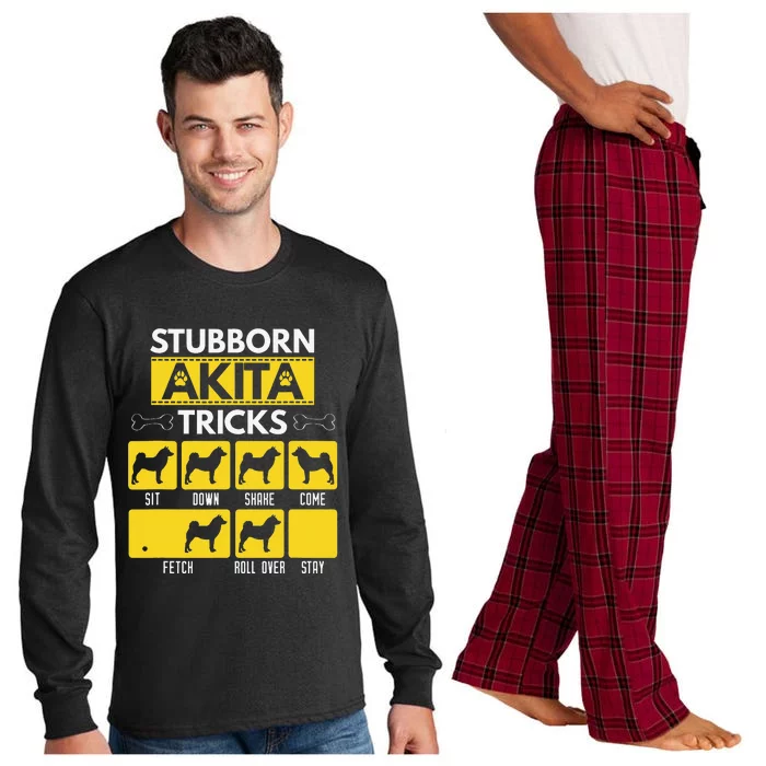 Stubborn Akita Tricks Dog Lover Gift for mother's day Long Sleeve Pajama Set