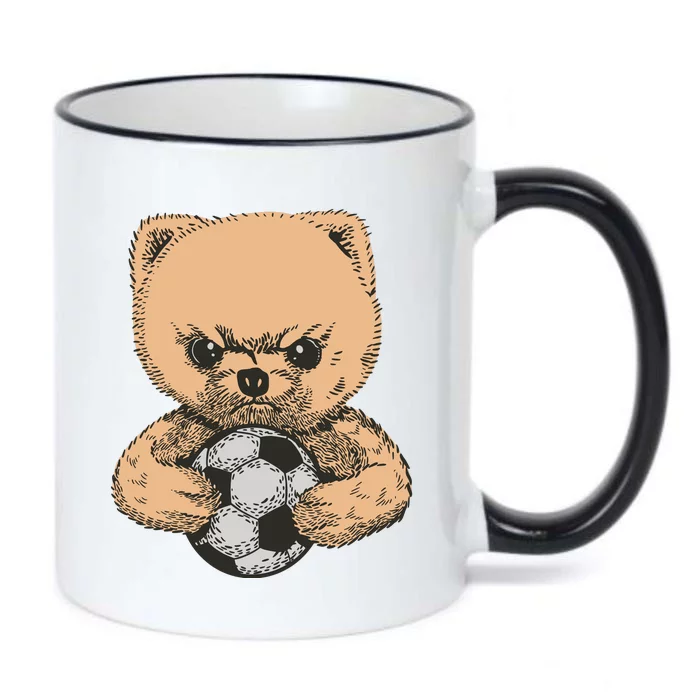 Soccer Angry Teddy Bear Cute Black Color Changing Mug