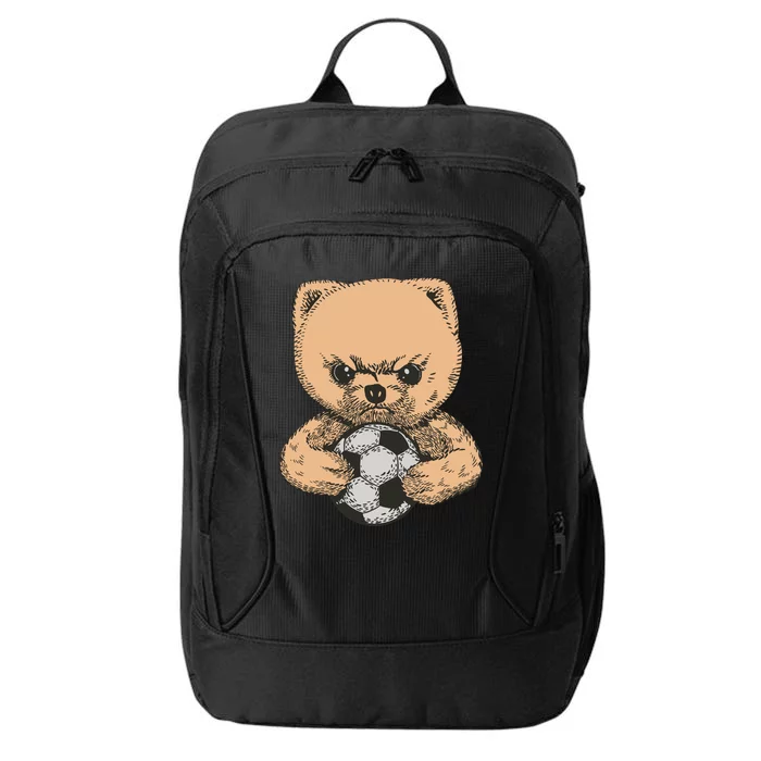 Soccer Angry Teddy Bear Cute City Backpack