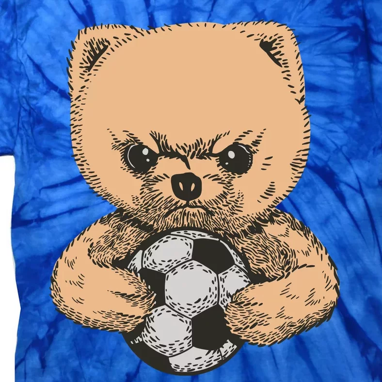 Soccer Angry Teddy Bear Cute Tie-Dye T-Shirt