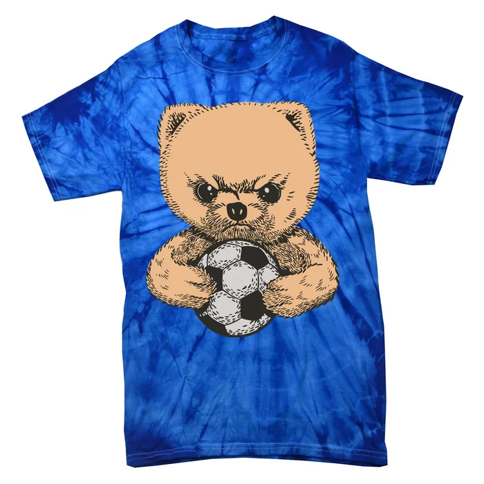 Soccer Angry Teddy Bear Cute Tie-Dye T-Shirt