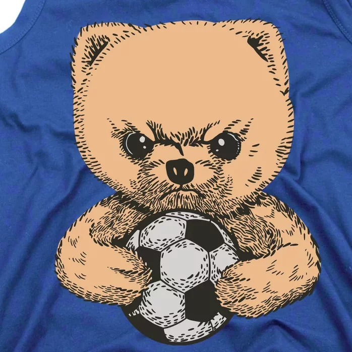 Soccer Angry Teddy Bear Cute Tank Top