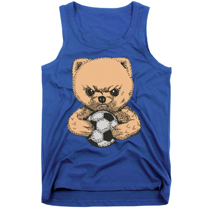 Soccer Angry Teddy Bear Cute Tank Top