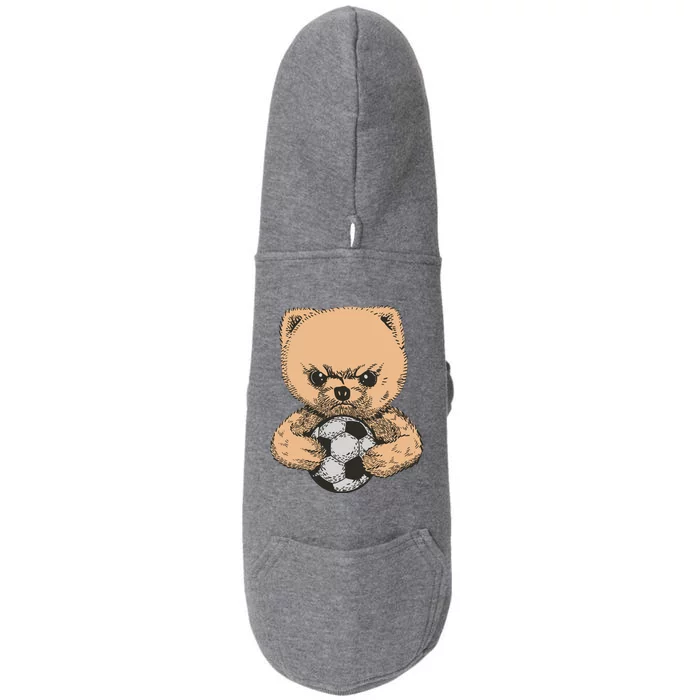 Soccer Angry Teddy Bear Cute Doggie 3-End Fleece Hoodie