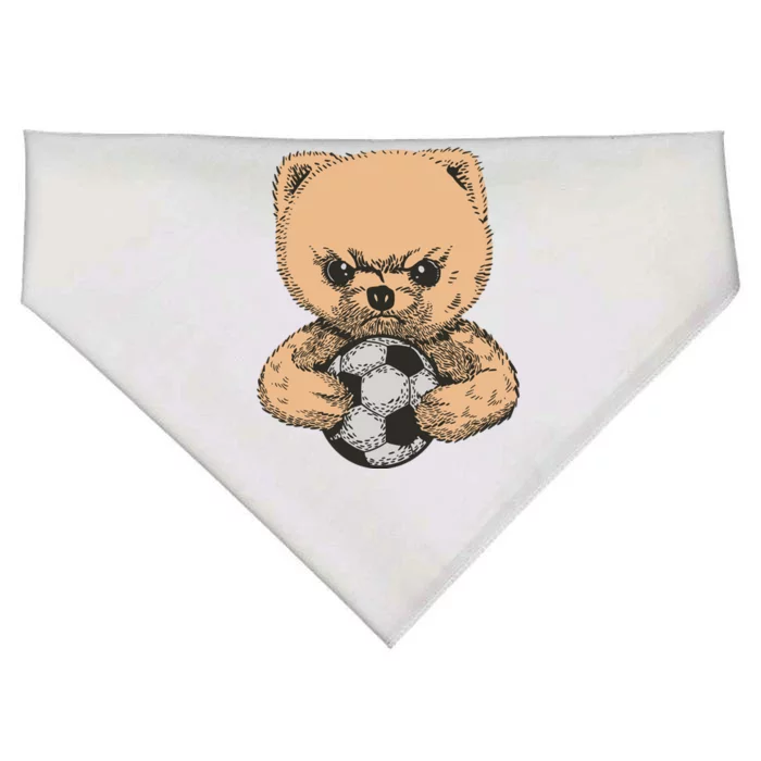 Soccer Angry Teddy Bear Cute USA-Made Doggie Bandana