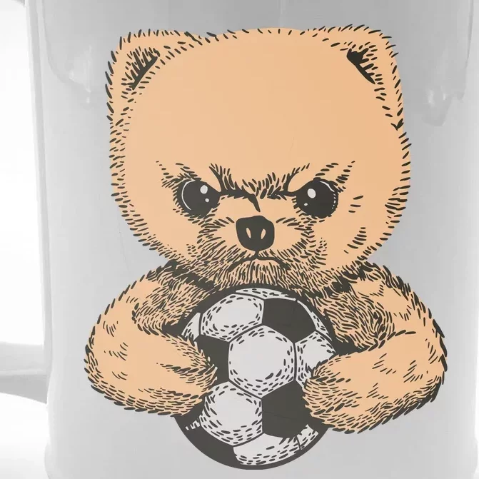 Soccer Angry Teddy Bear Cute Front & Back Beer Stein