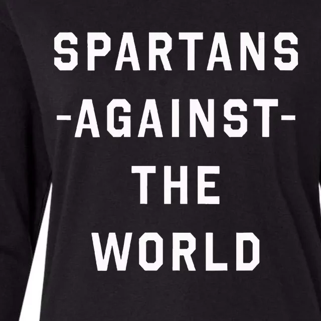 Spartans Against the World VNeck Womens Cotton Relaxed Long Sleeve T-Shirt