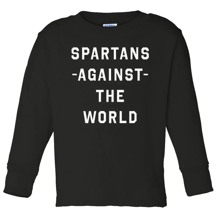 Spartans Against the World VNeck Toddler Long Sleeve Shirt