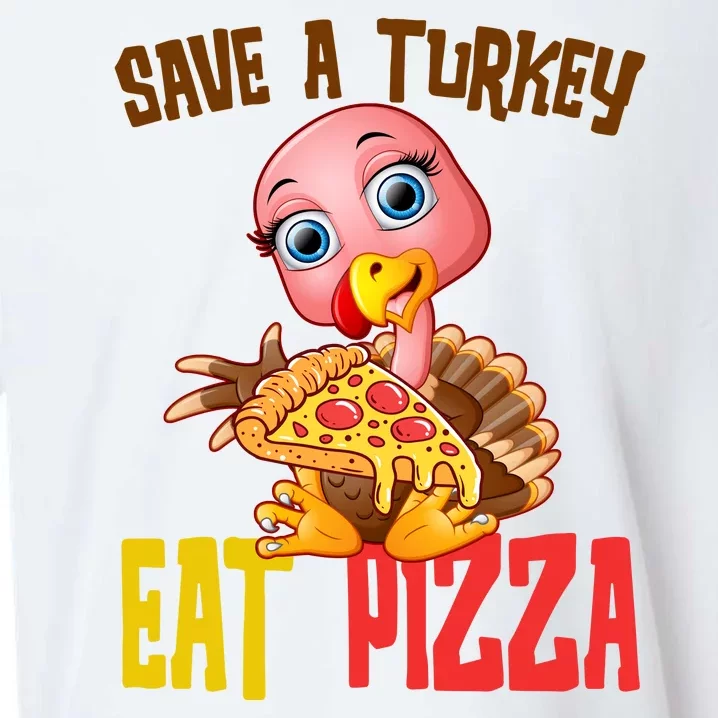 Save A Turkey Eat Pizza Funny Thanksgiving Sueded Cloud Jersey T-Shirt