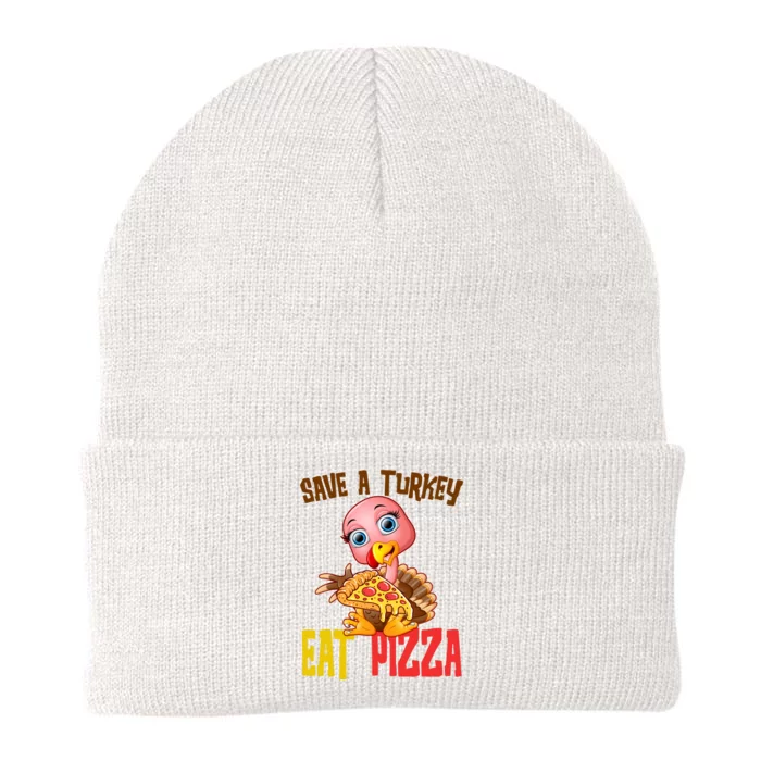 Save A Turkey Eat Pizza Funny Thanksgiving Knit Cap Winter Beanie