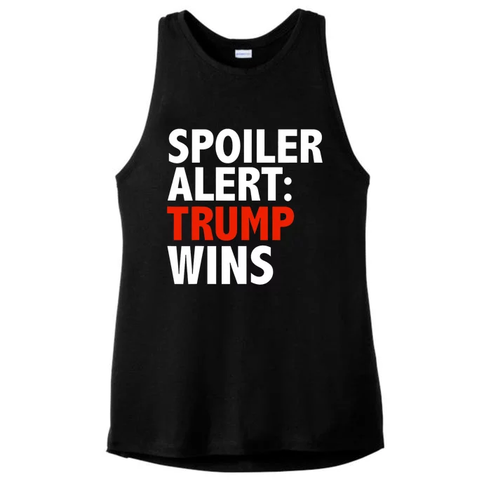 Spoiler Alert Trump Wins Donald Trump President Race Ladies Tri-Blend Wicking Tank