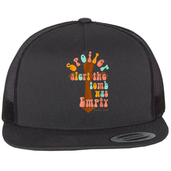 Spoiler Alert The Tomb Is Empty Jesus Christian Easter Day Flat Bill Trucker Hat