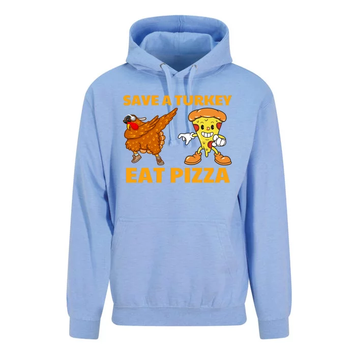 Save A Turkey Eat Pizza Thanksgiving Funny Unisex Surf Hoodie