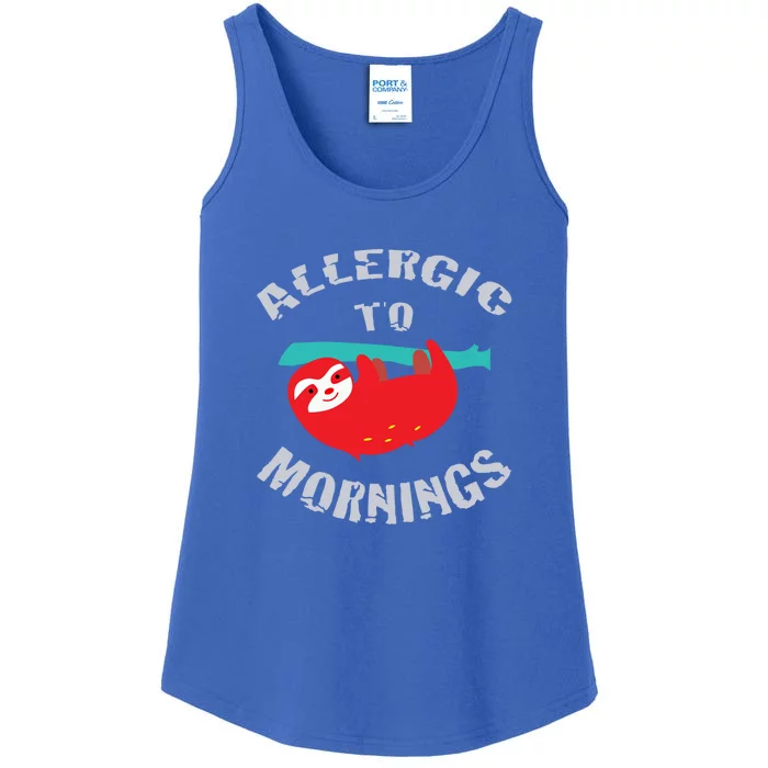 Sloth Allergic To Mornings I Hate Morning People Gift Ladies Essential Tank