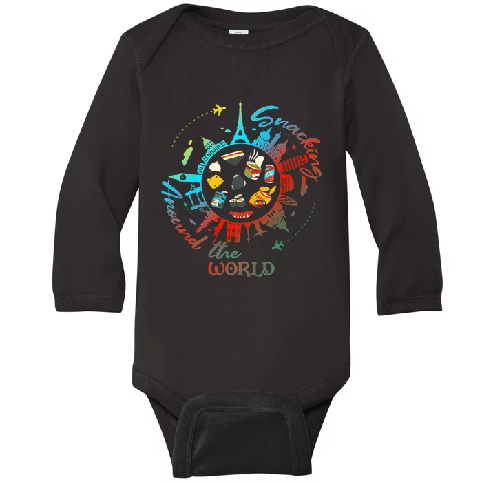 Snacking Around The World Fastfood Travel For Food Lover Baby Long Sleeve Bodysuit