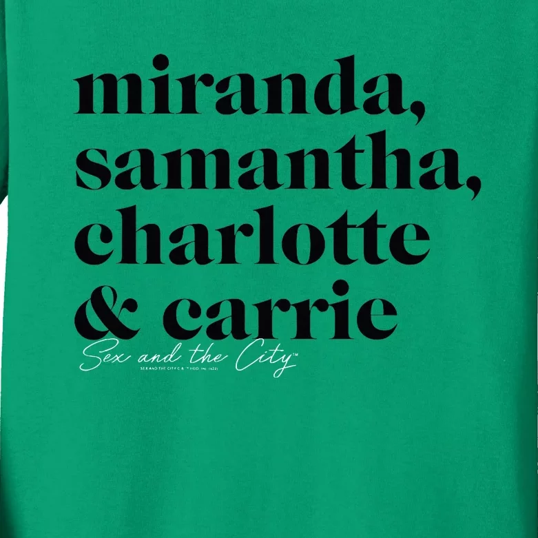 Sex And The City Miranda Samantha Charlotte & Carrie Kids Long Sleeve Shirt