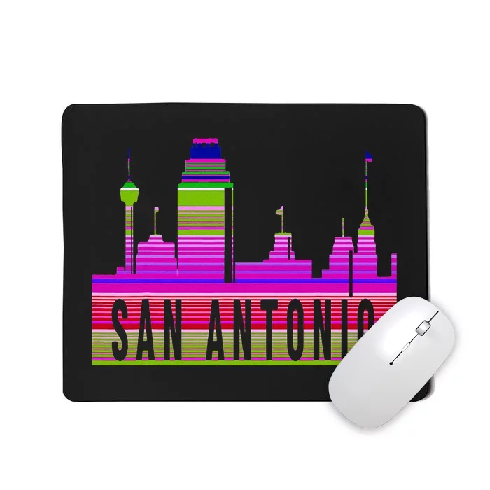 San Antonio Texas Skyline Serape Blanket Art Souvenir Mousepad