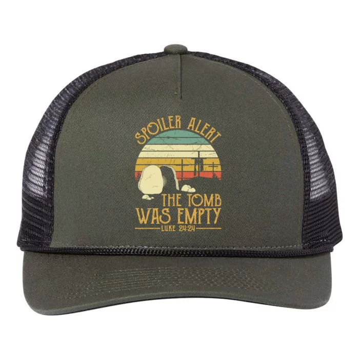 Spoiler Alert Tomb Was Empty Gift Easter Gift Christian Gift Retro Rope Trucker Hat Cap