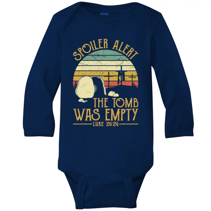 Spoiler Alert Tomb Was Empty Gift Easter Gift Christian Gift Baby Long Sleeve Bodysuit