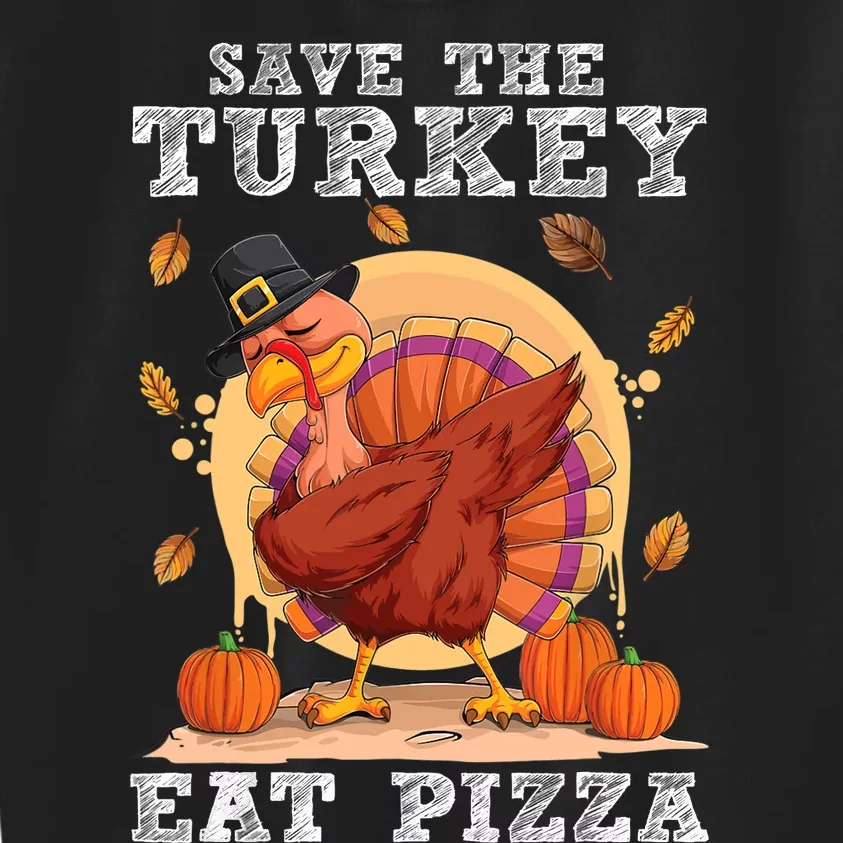 Save A Turkey Eat Pizza Shirt Thanksgiving Adult Vegan Kids Sweatshirt