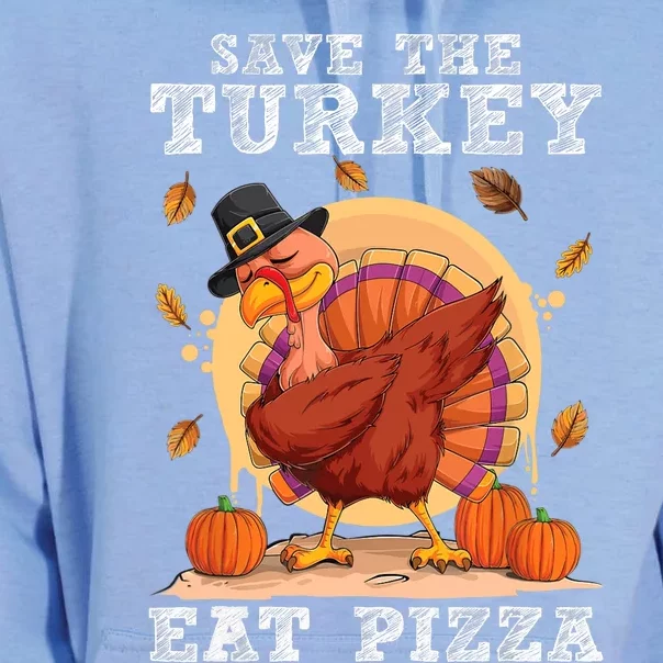 Save A Turkey Eat Pizza Shirt Thanksgiving Adult Vegan Unisex Surf Hoodie