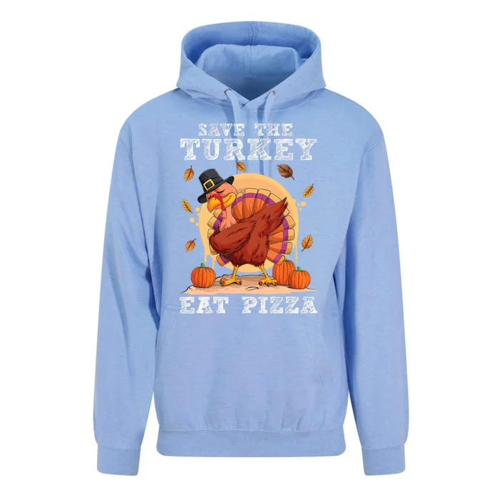 Save A Turkey Eat Pizza Shirt Thanksgiving Adult Vegan Unisex Surf Hoodie