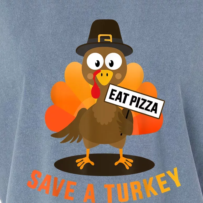 Save A Turkey Eat A Pizza For Vegetarian Vegan Thanksgiving Garment-Dyed Women's Muscle Tee