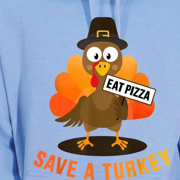 Save A Turkey Eat A Pizza For Vegetarian Vegan Thanksgiving Unisex Surf Hoodie