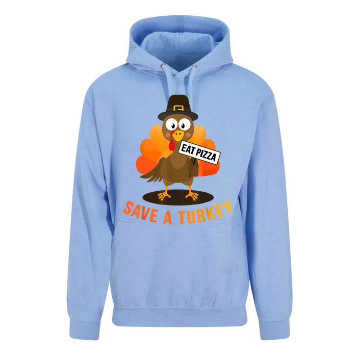 Save A Turkey Eat A Pizza For Vegetarian Vegan Thanksgiving Unisex Surf Hoodie