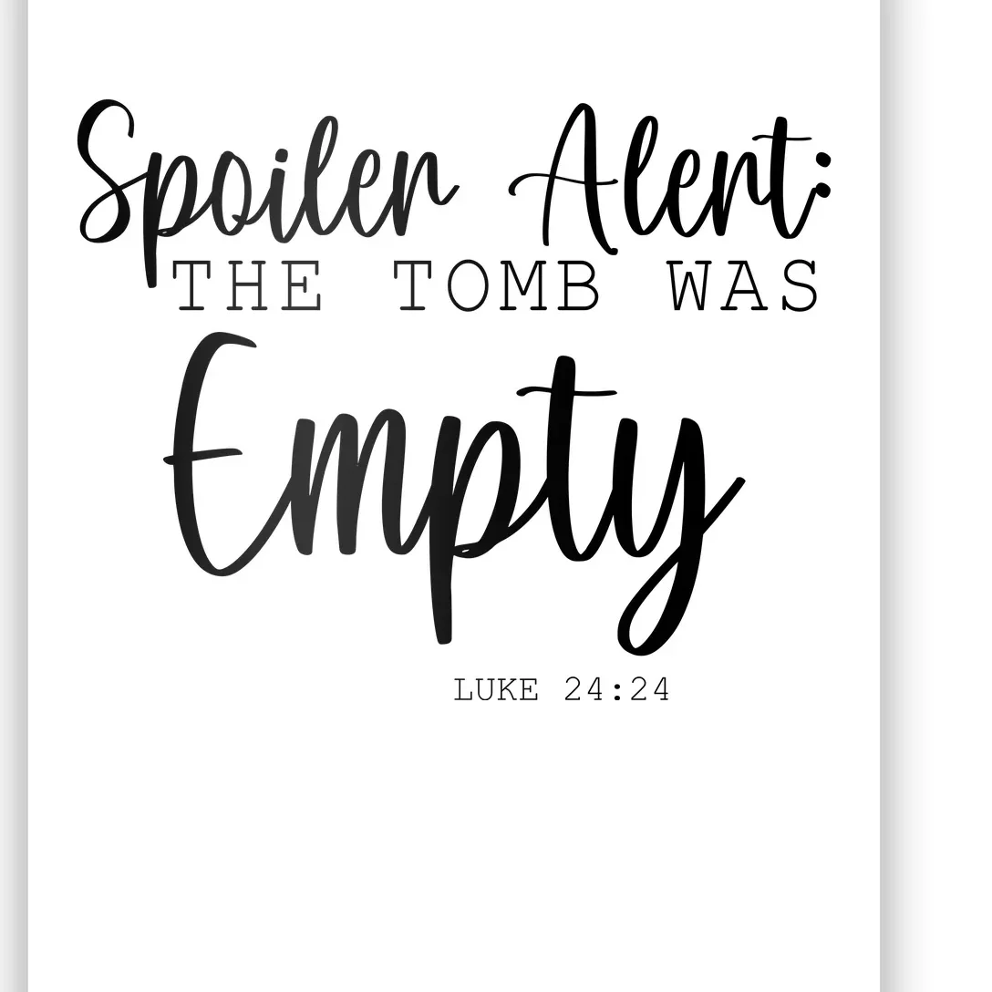 Spoiler Alert The Tomb Was Empty Luke 24:24 Poster