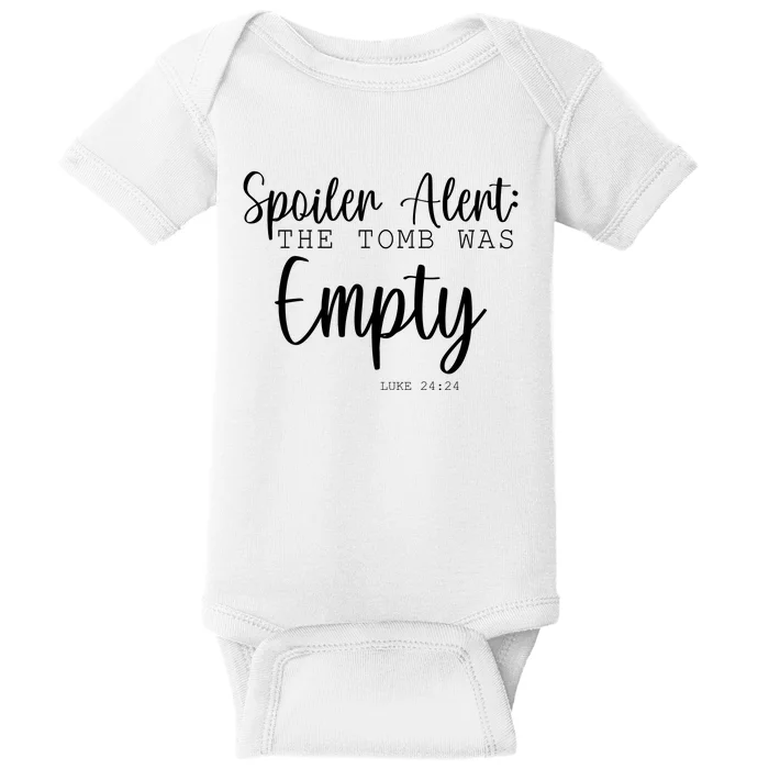 Spoiler Alert The Tomb Was Empty Luke 24:24 Baby Bodysuit