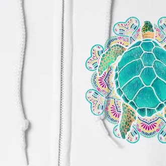 Sea Animal Turtle Lover Polynesian Tattoo Tribal Turtle Full Zip Hoodie