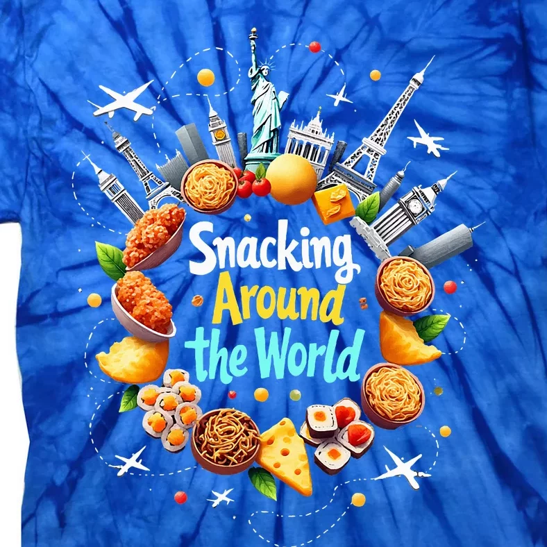 Snacking Around The World Fast Food Travel Tie-Dye T-Shirt