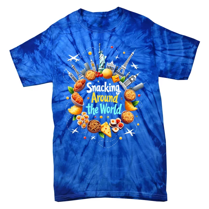 Snacking Around The World Fast Food Travel Tie-Dye T-Shirt