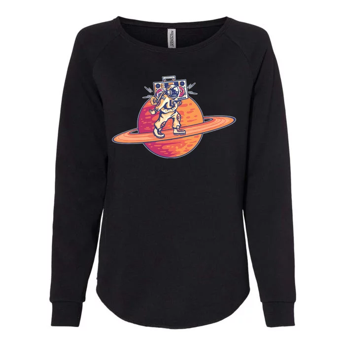 Saturn Astronaut Music Womens California Wash Sweatshirt