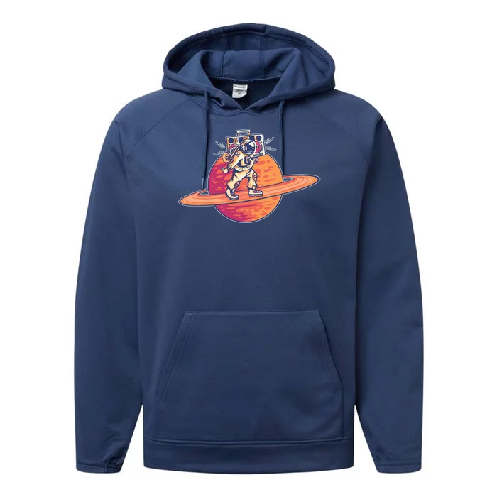 Saturn Astronaut Music Performance Fleece Hoodie