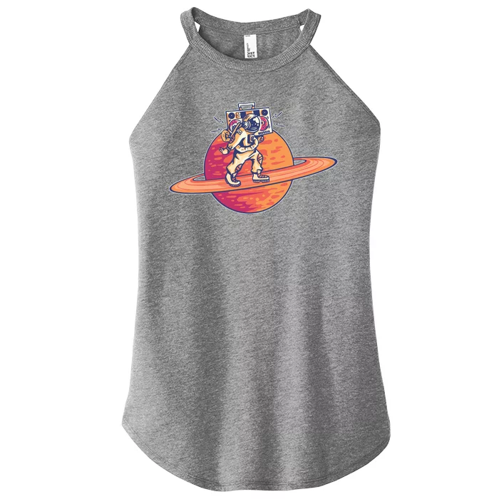 Saturn Astronaut Music Women’s Perfect Tri Rocker Tank