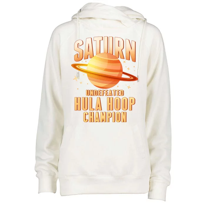 Saturn Undefeated Hula Hoop Champion Womens Funnel Neck Pullover Hood