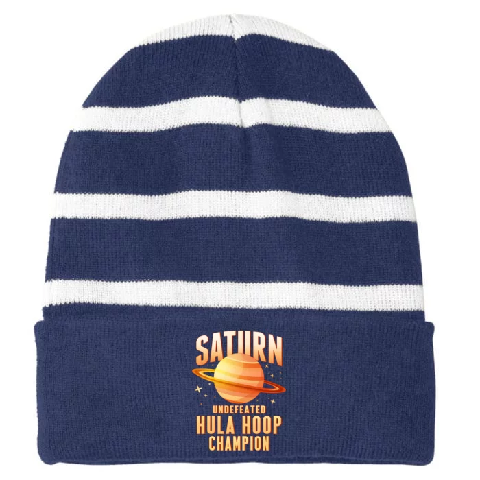 Saturn Undefeated Hula Hoop Champion Striped Beanie with Solid Band