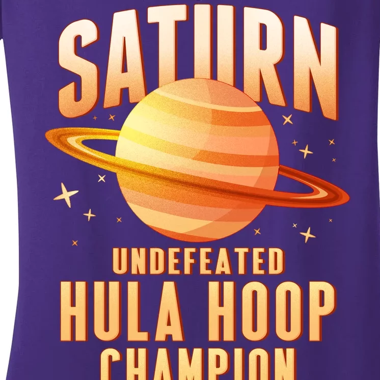 Saturn Undefeated Hula Hoop Champion Women's V-Neck T-Shirt