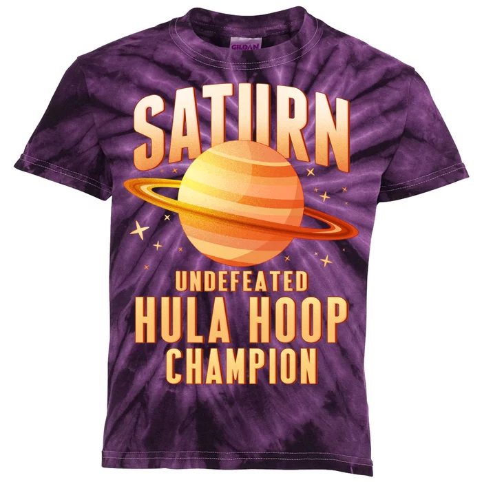 Saturn Undefeated Hula Hoop Champion Kids Tie-Dye T-Shirt