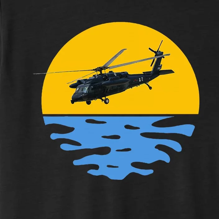 Sunset Army Uh 60 Sikorsky Blackhawk Helicopter Pilot Gift ChromaSoft Performance T-Shirt