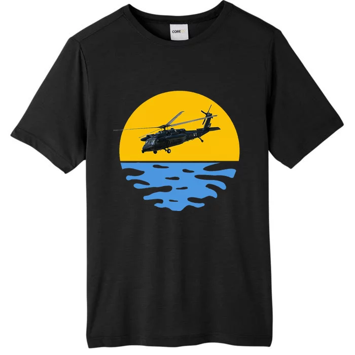 Sunset Army Uh 60 Sikorsky Blackhawk Helicopter Pilot Gift ChromaSoft Performance T-Shirt