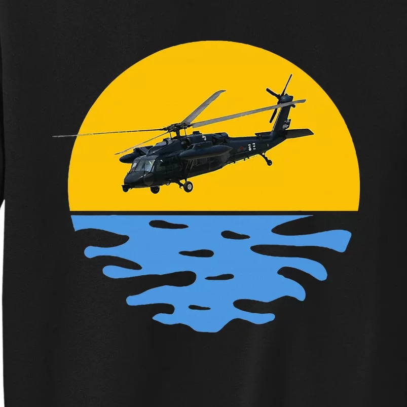 Sunset Army Uh 60 Sikorsky Blackhawk Helicopter Pilot Gift Tall Sweatshirt