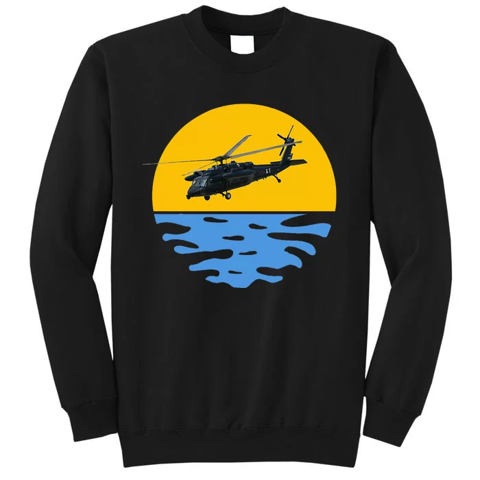 Sunset Army Uh 60 Sikorsky Blackhawk Helicopter Pilot Gift Tall Sweatshirt