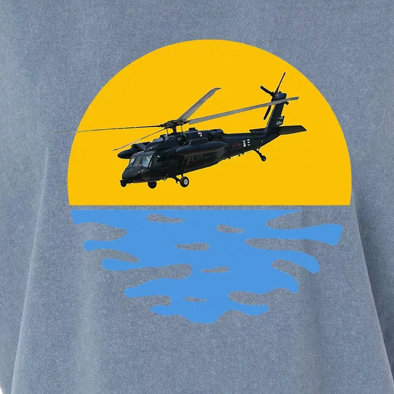 Sunset Army Uh 60 Sikorsky Blackhawk Helicopter Pilot Gift Garment-Dyed Women's Muscle Tee