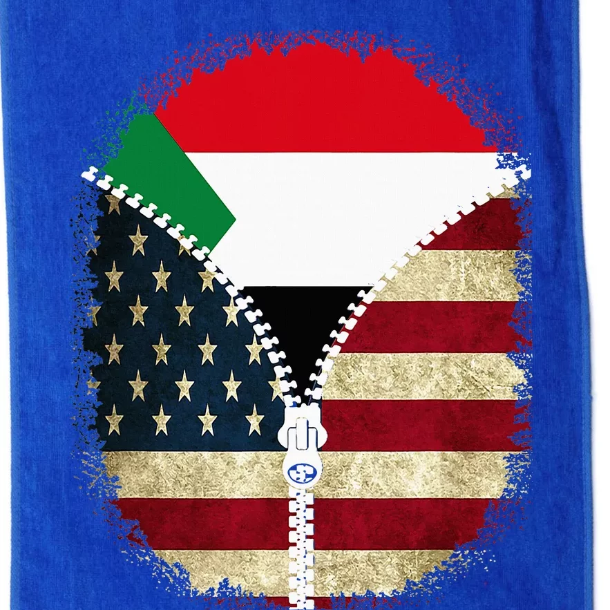 Sudan American Usa Flag Usa Sudanese Zipper Platinum Collection Golf Towel