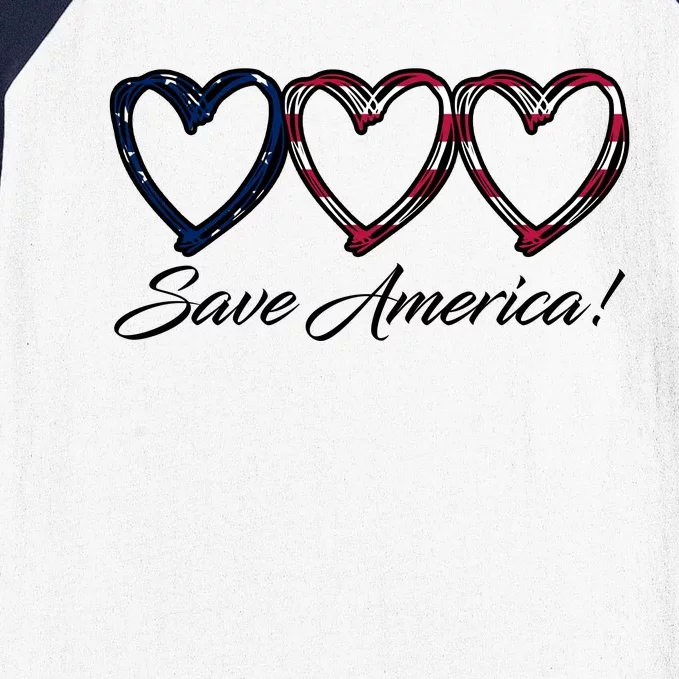 Save America USA Heart Baseball Sleeve Shirt