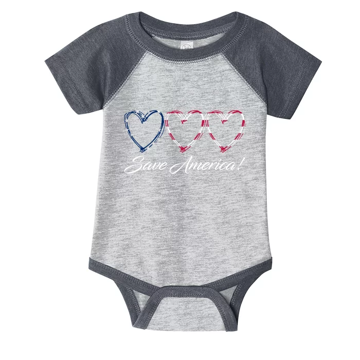 Save America USA Heart Infant Baby Jersey Bodysuit