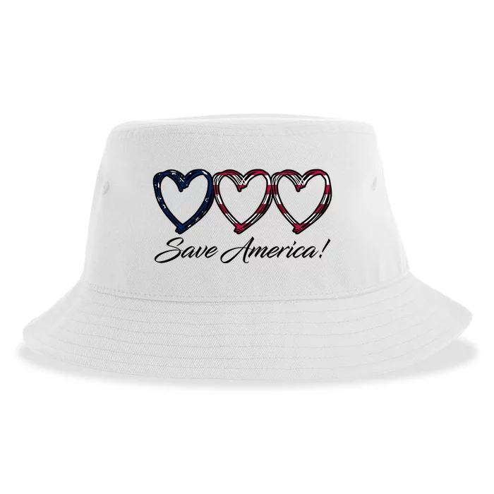 Save America USA Heart Sustainable Bucket Hat